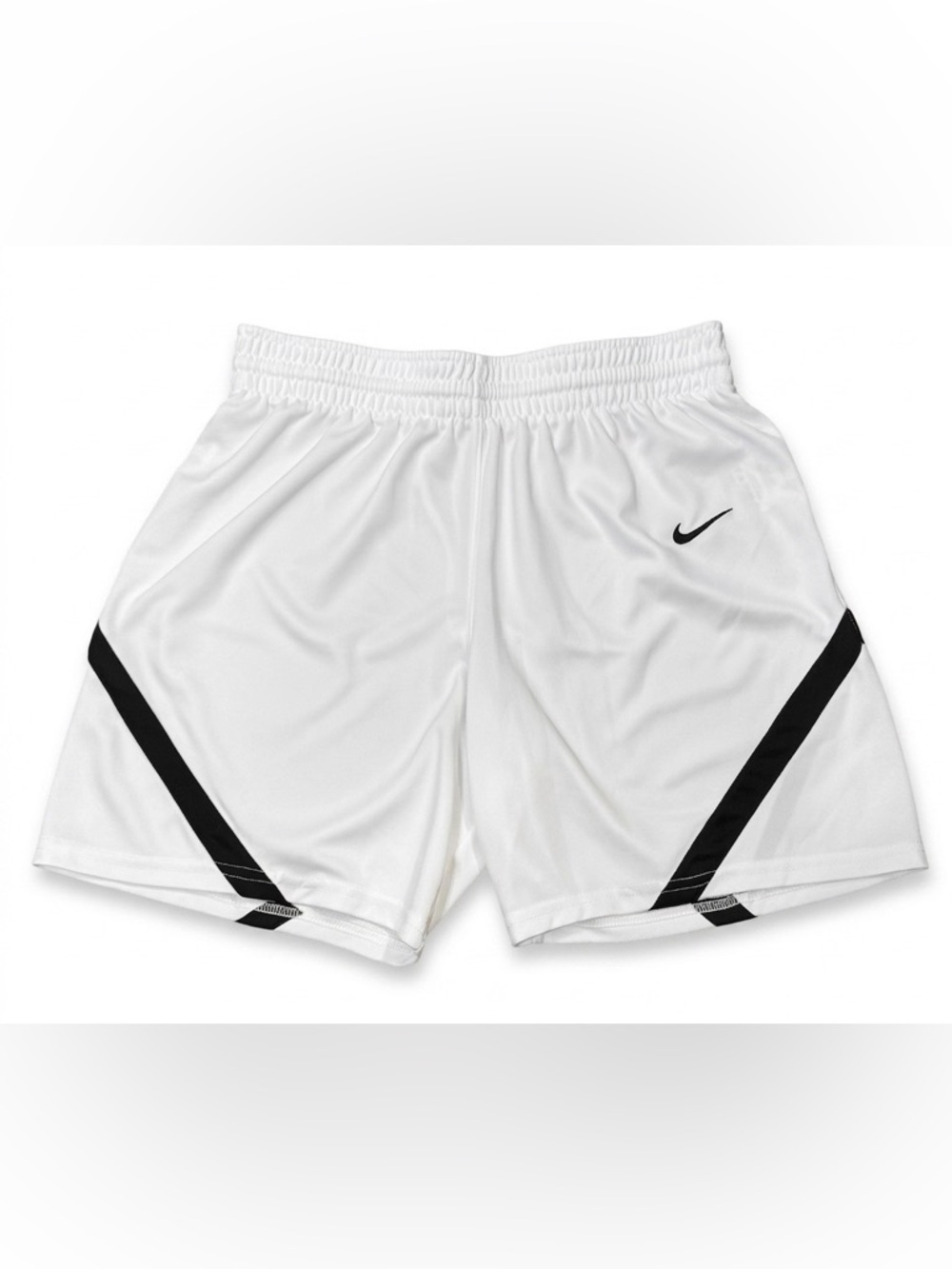 Nike White Athletic Shorts with Black Trim